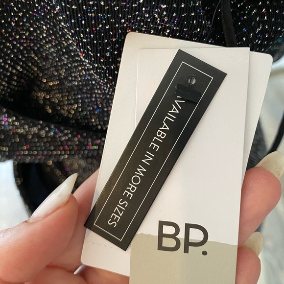 BP Metallic Sparkle V Neck Crop Top and Mini Skirt Two Piece Set - Picture 7 of 9